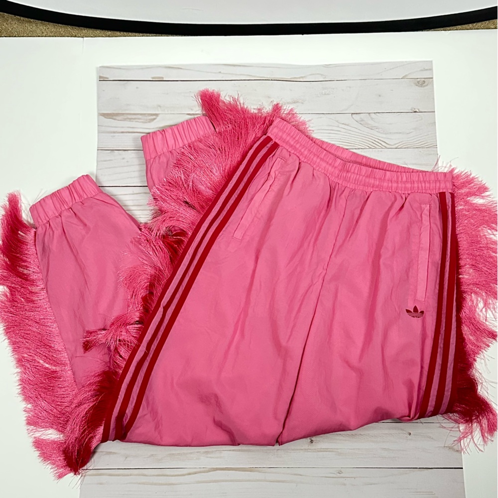 ADIDAS fringe pink 3 stripe track pants - size x-small - Picture 4 of 10